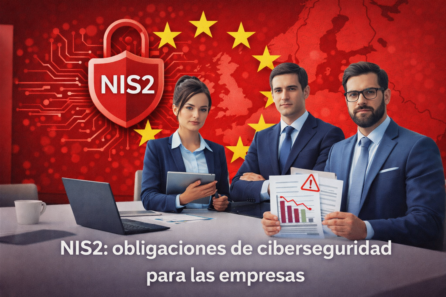 Imagen sobre la Directiva NIS2 y las obligaciones de ciberseguridad para empresas en la Unión Europea.