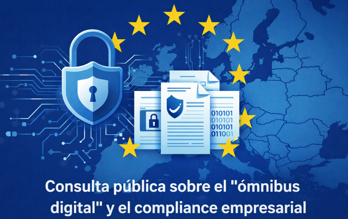 Ilustración sobre la consulta pública del ómnibus digital europeo y su impacto en la protección de datos y el compliance empresarial.