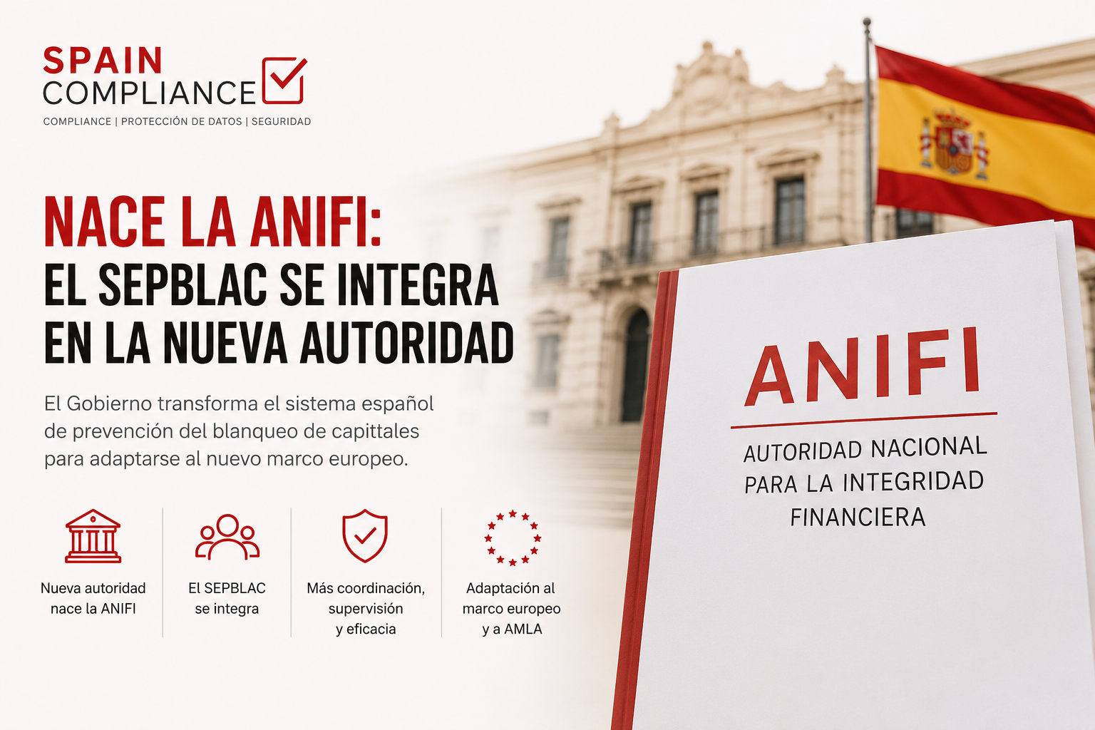 Imagen para explicar que nace la ANIFI y el SEPBLAC se integra en la nueva autoridad